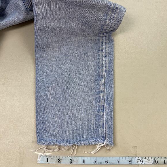 Levis Wedgie Straight Jeans Womens 29 Blue High Rise Button Fly Raw Hem 29x27 - Picture 8 of 14